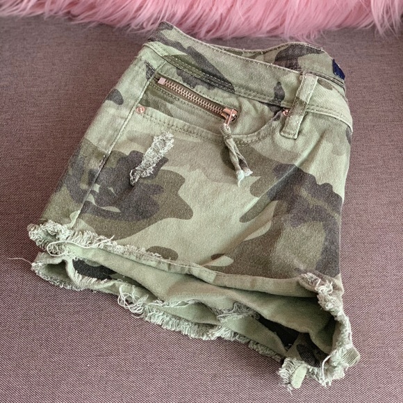 YMI Pants - YMI Army Green Camo Shorts
